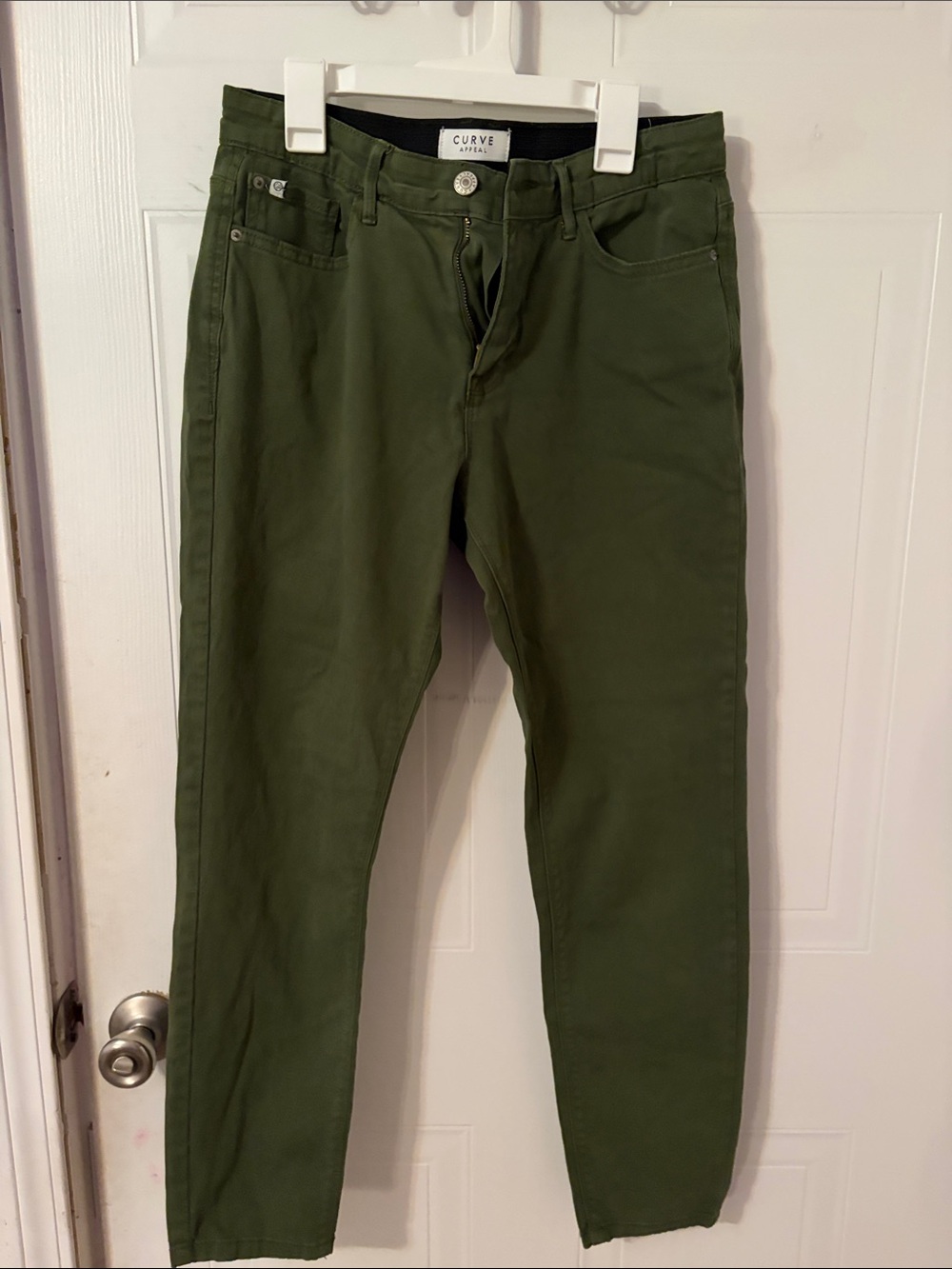 Curve Apparel Olive Green Slim Pants